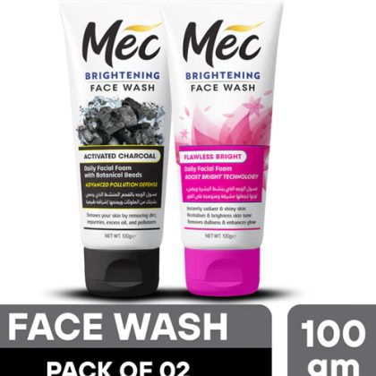 Mec-Brightening-Activated-Charcoal-&-Flawless-Bright-Face-Wash-100gm-Pack-of-2